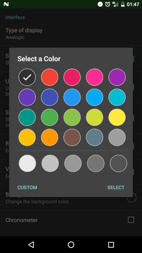 A Colour selector